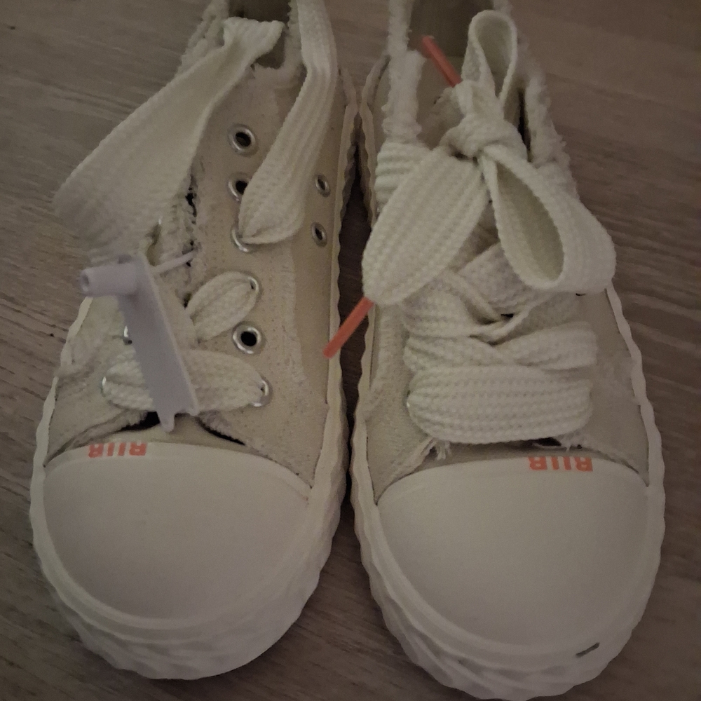 BiBi Kids Off-White Canvas Sneakers